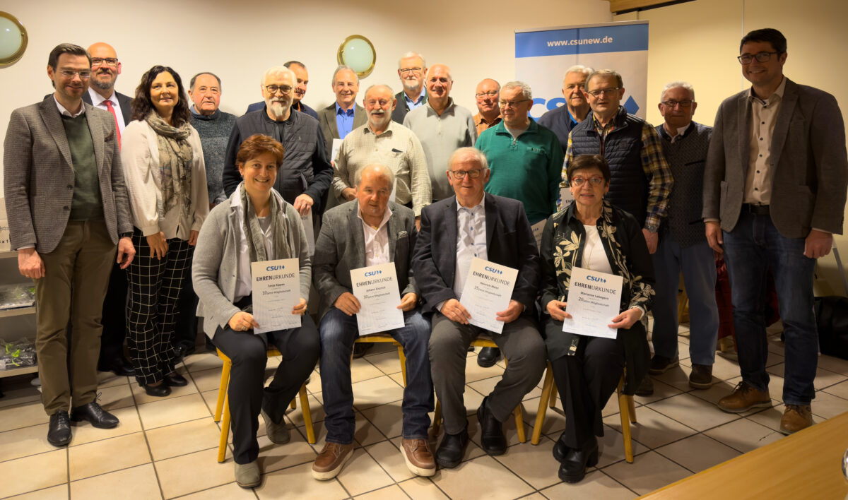 CSU Neustadt/WN feiert über 1500 „Mitglieder-Jahre“