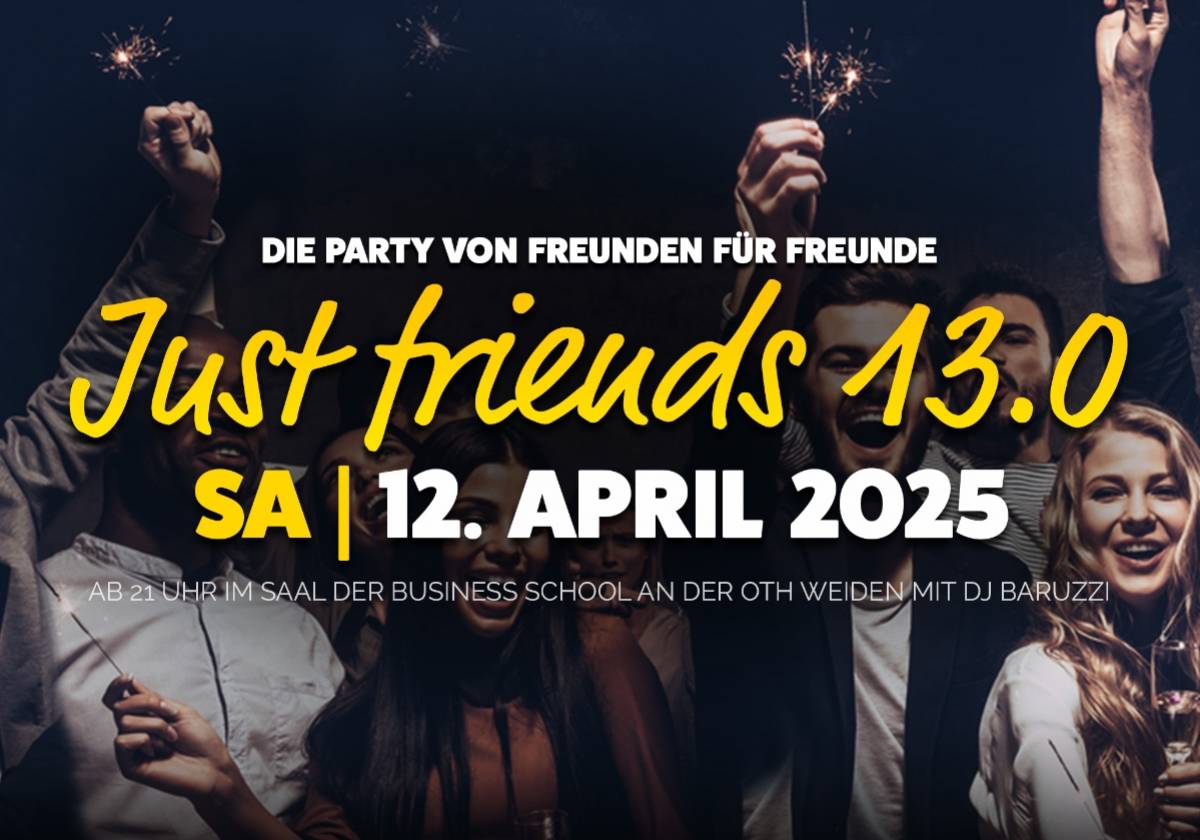„Just Friends Party 13.0“ in Weiden: Feiern für den guten Zweck