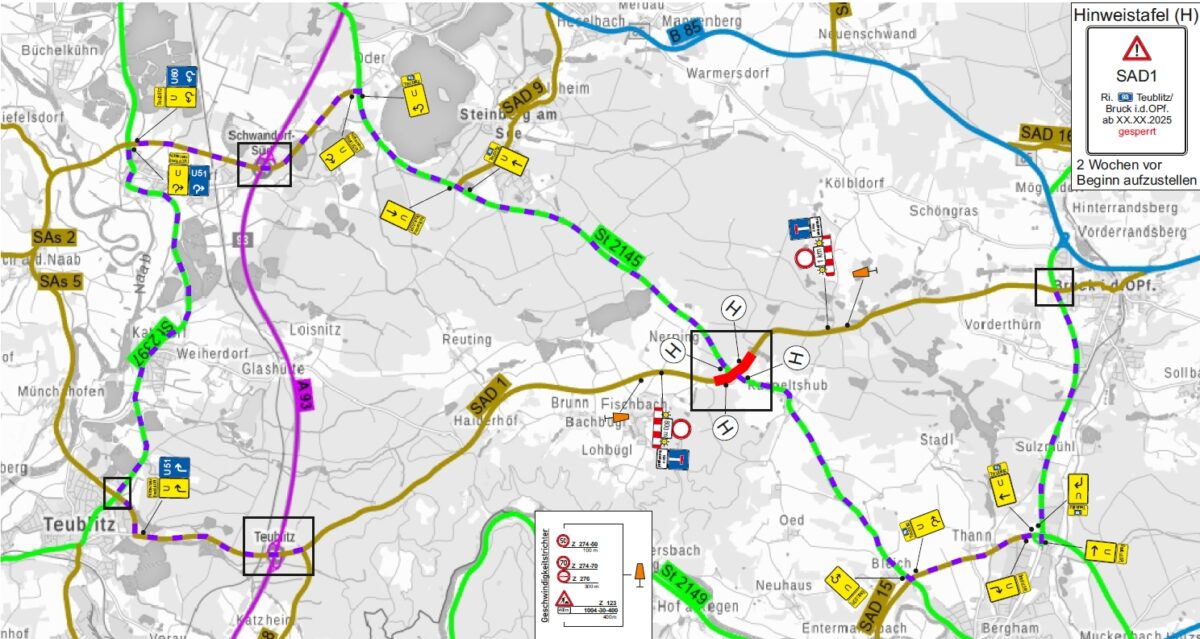 Kurz notiert: Schwandorf – Straßenbauarbeiten Ankündigung
