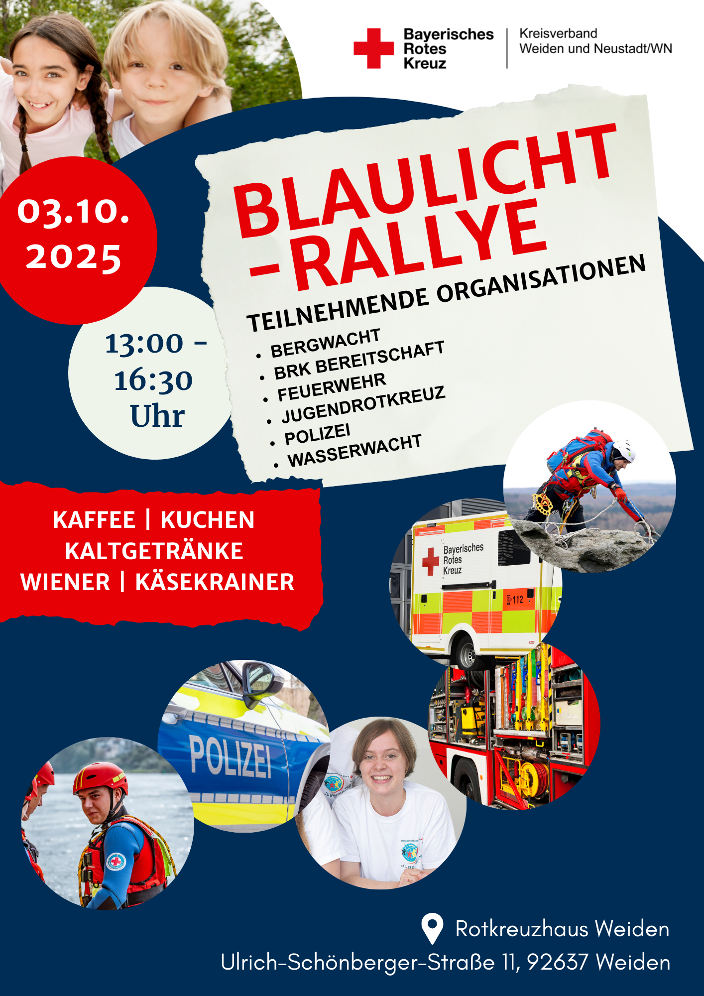 BRK lädt zur Blaulicht-Rallye in Weiden ein