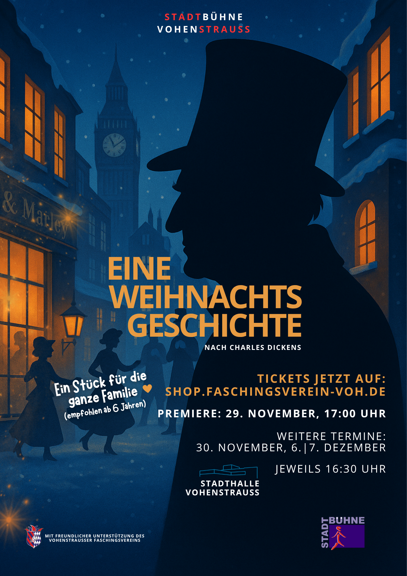 Tickets sichern! Stadtbühne Vohenstrauß spielt „Eine Weihnachtsgeschichte“ und „Shifting Self“