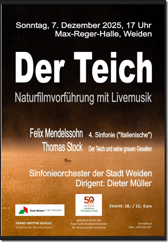 Besonderes Ereignis in Max-Reger-Halle: Sinfonieorchester begleitet Naturfilm „Der Teich“