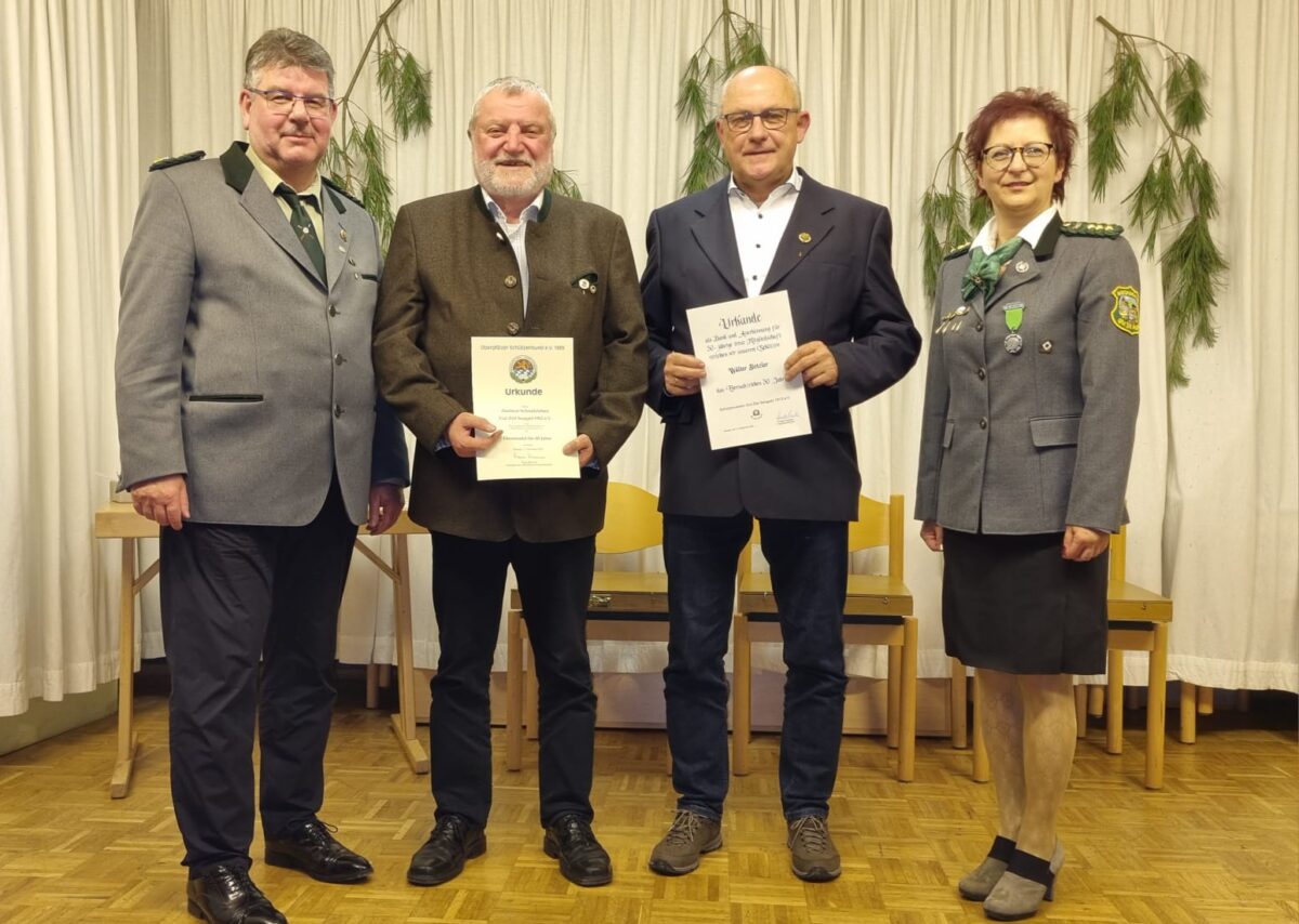 Ehrungen für 50 und 60 Jahre bei „Gut Ziel“ in Seugast