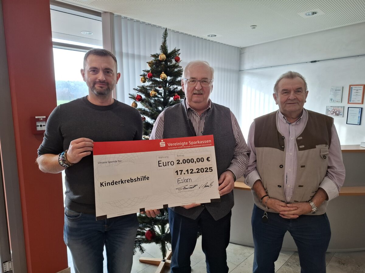 Firma aus Eslarn spendet jährlich 2.000 Euro an die Kinderkrebshilfe