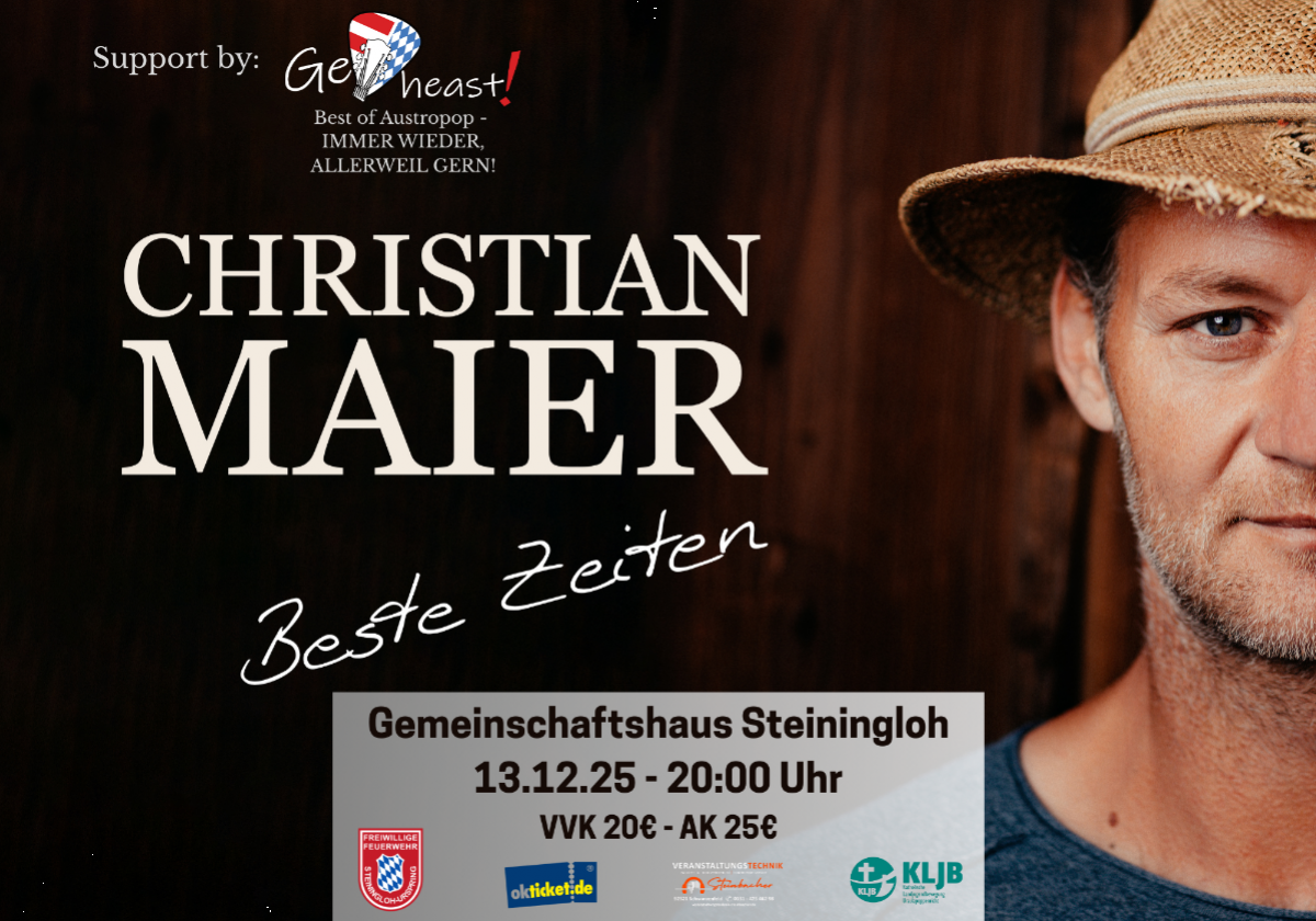 Live in Hirschau: Christian Maier – Beste Zeiten Support: Ge Heast!