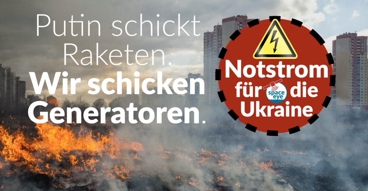 Space Eye liefert Notstromaggregate in die Ukraine